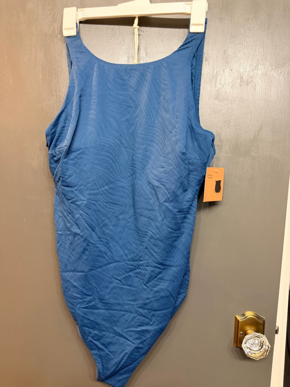 Shade & Shore Royal Blue Scoop Neck One-Piece Swimsuit